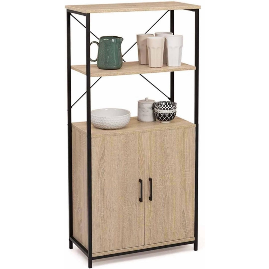 Beige buffet 60 x 30 x 125 cm style industriel