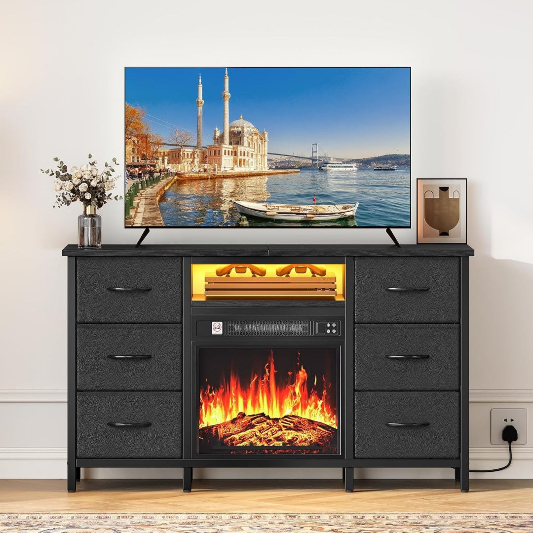 Cheminee electrique gris 120 cm, de style contemporain