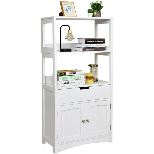 Colonne de rangement gris clair MDF 2 portes 32.5 x 60 x 122 cm