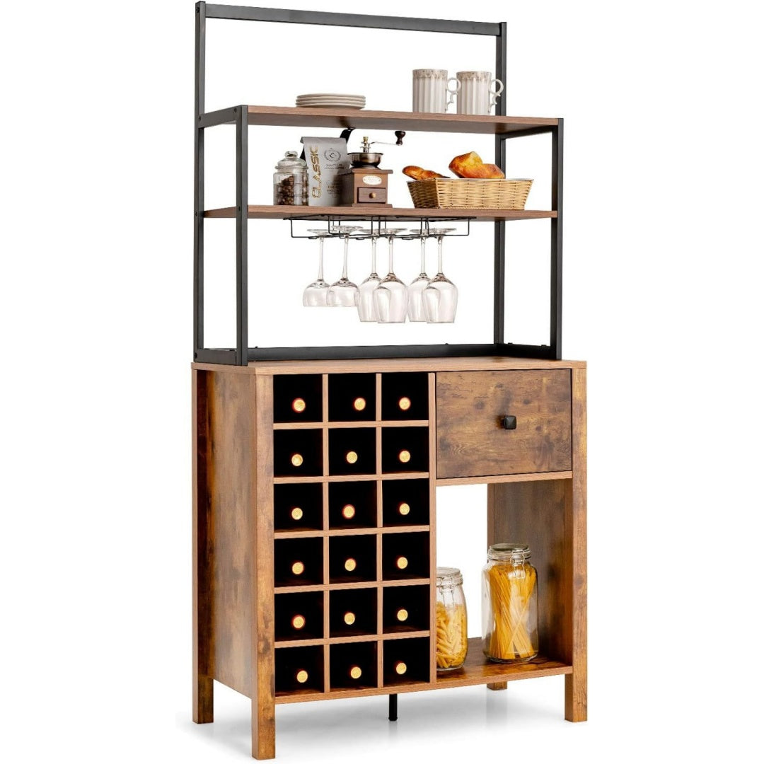 Moderne cave a vin marron 40 x 74 x 160 cm