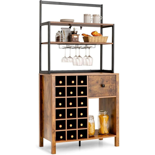 Moderne cave a vin marron 40 x 74 x 160 cm