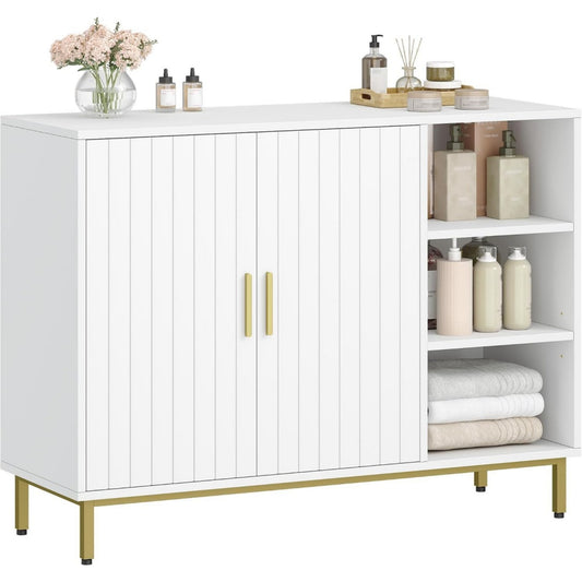 En panneau de particules massif, console sur pied gris clair style moderne