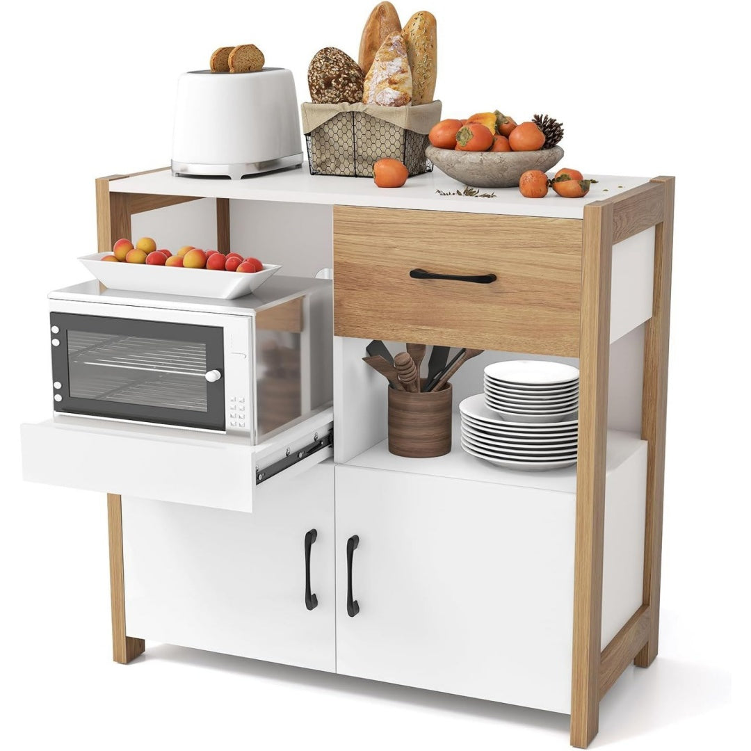 Magnifique buffet gris clair style rustique en MDF