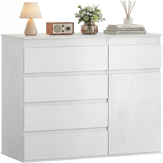Commode gris clair avec 5 tiroirs 40 x 100 x 80 cm