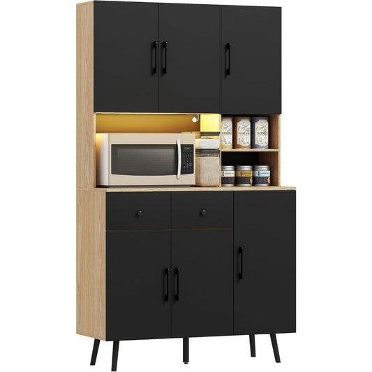 Buffet marron - etageres reglables 100 x 40 x 176 cm