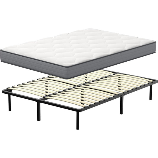 Ensemble matelas sommier gris clair moderne