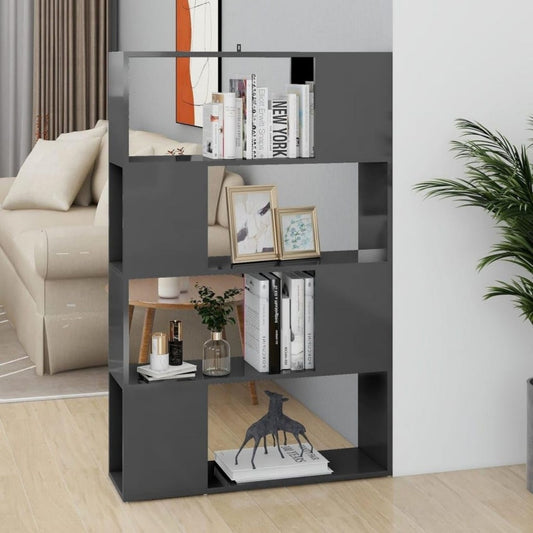 Bibliotheque gris chaleureux classique 80 x 24 x 124.5 cm