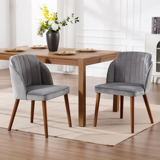 Gris clair chaise rembourre en tissu 56 x 51.5 x 79 cm