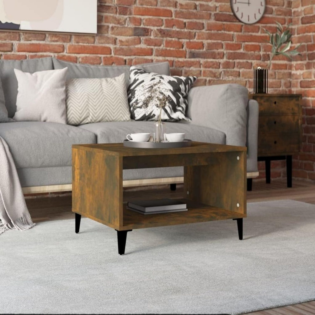 Table basse moderne gris compartiments ouverts