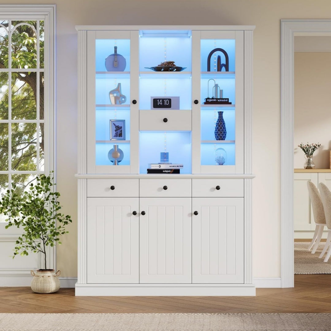 Vitrine gris avec 4 tiroirs