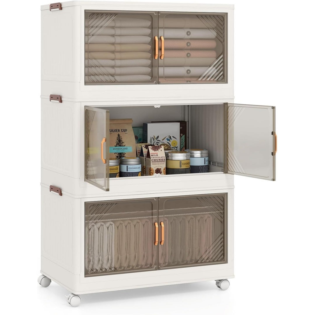 Gris clair caisson de rangement 39 x 65 x 109 cm fermeture magnetique