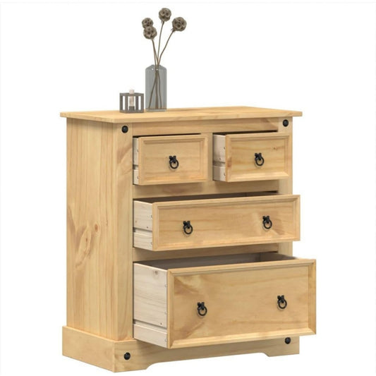 Commode rustique marron 80 x 43 x 91 cm