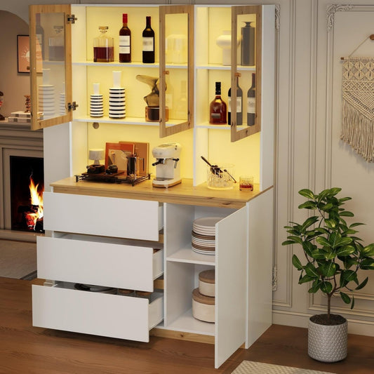 Vitrine en verre marron avec eclairage LED