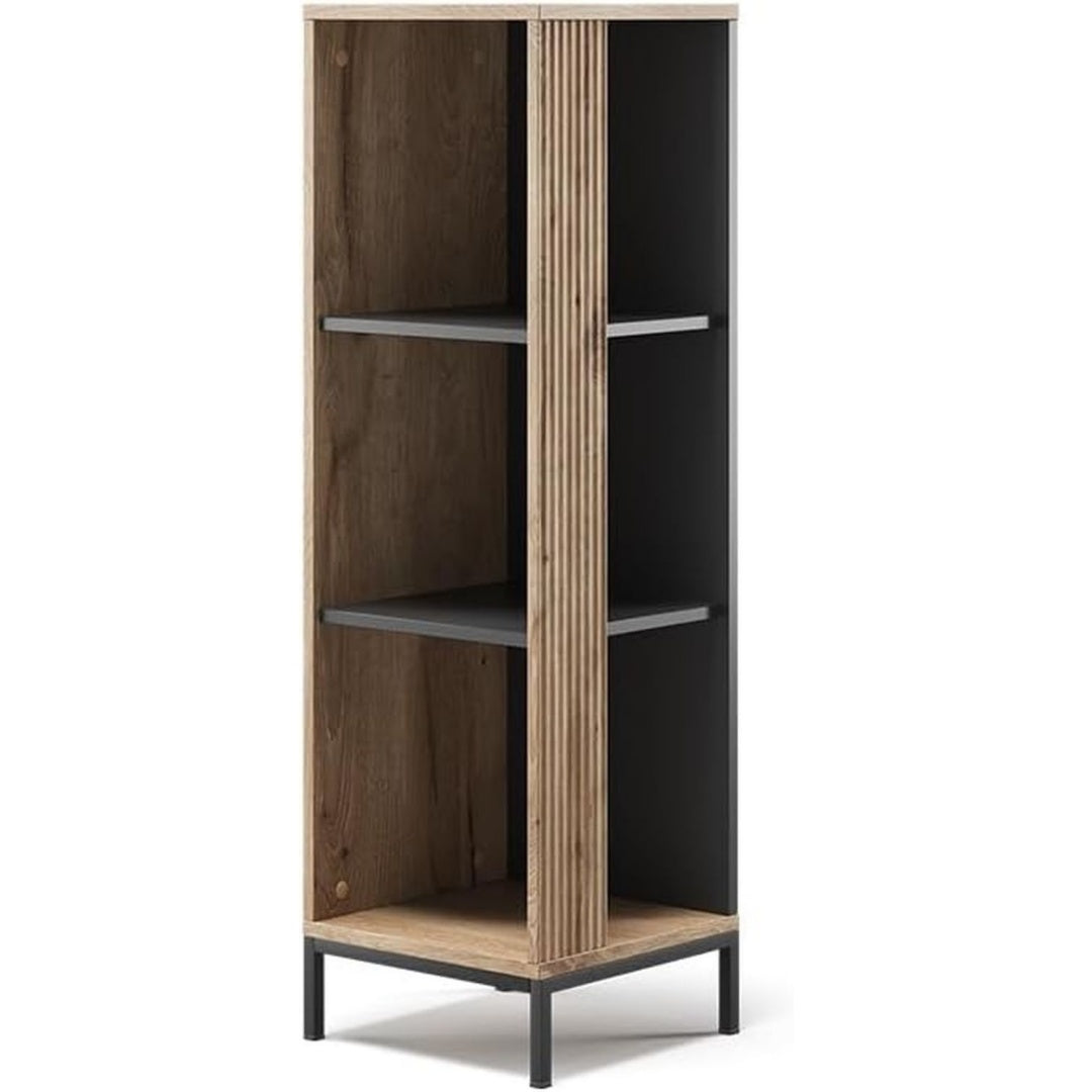 Joli rangement CD noir en acier 36 x 36 x 120 cm