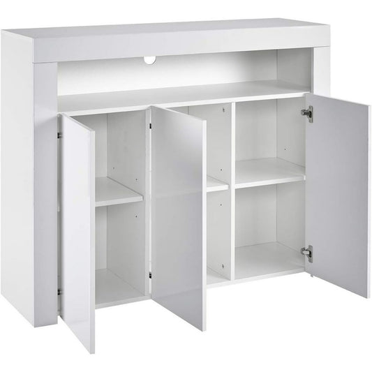 Buffet en bois d'ingenierie, couleur gris clair avec trois portes