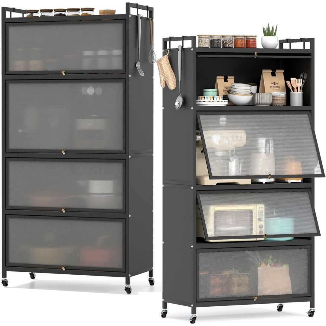 Buffet pour salle de bain gris fonce 5 etageres
