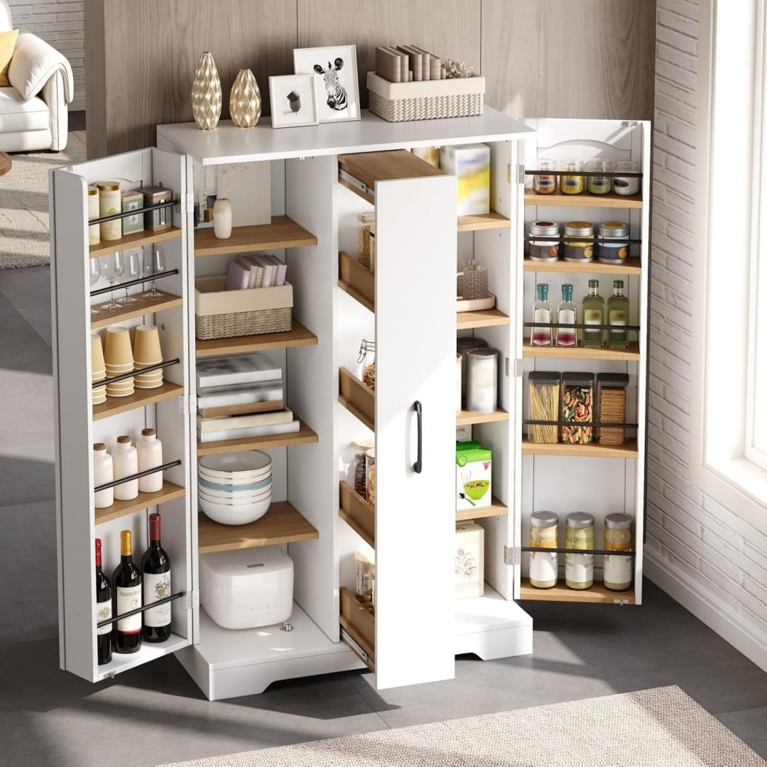 Solution, meuble de rangement gris en panneau de particules