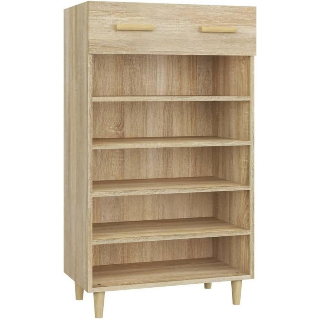 Adapte a entree, armoire a chaussures marron en bois style scandinave