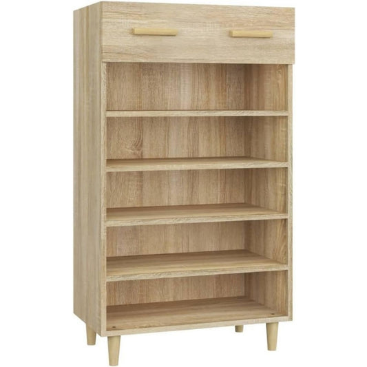 Adapte a entree, armoire a chaussures marron en bois style scandinave