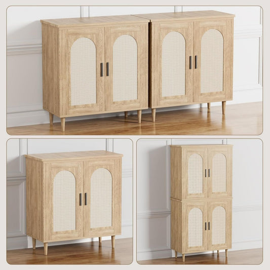 Buffet avec 2 portes beige, style moderne